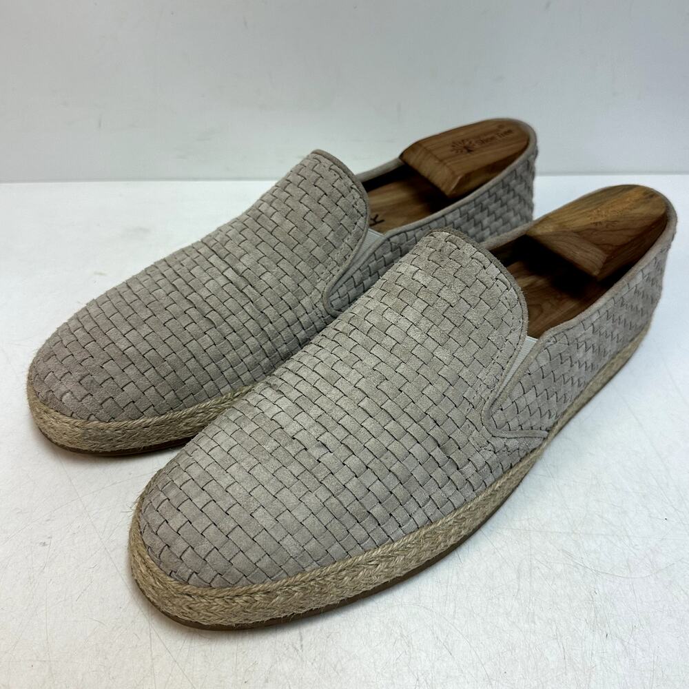 EUC Brunello Cucinelli Woven Suede Espadrilles Sneaker Gray Beige EU 44 US 11